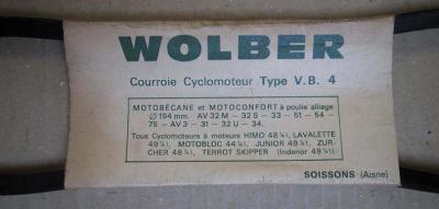 Courroie wolber vb4 motobecane AV3